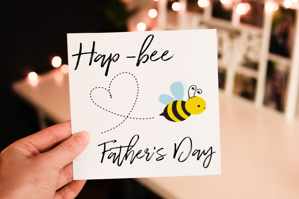 Hap-Bee Father's Day Card, Card for Dad, Father's Day Card